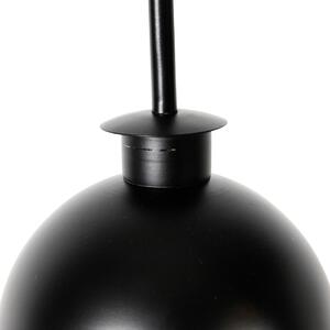 Průmyslová stojací lampa černá s mosazným 2-světlem - Haicha