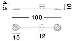 Designové nástěnné svítidlo Scope 100 zlatá