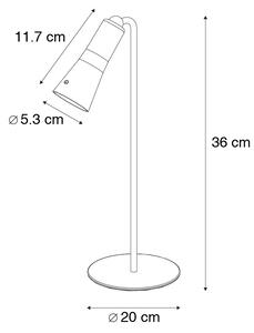 Moderní stolní lampa černá dobíjecí 3-stupně stmívatelná - Samuel