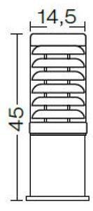 LAN 822K045Z Sloupkové svítidlo Titano inox AISI 316 ušlechtilá ocel E27 výška 45cm - LANDA Lighting