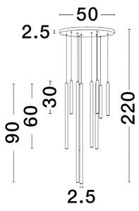 Moderní lustr Trimle 50 černé – Černá (9287945)