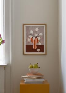 The Poster Club Plakát White Flowers in Striped Vase by Frankie Penwill 40x50