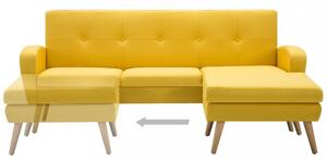 Rohová sedačka látka / dřevo Dekorhome Žlutá