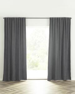 Hotový závěs BASIC s řasící páskou 140x260cm tmavě šedý šenil