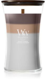 Woodwick Trilogy Radiant Cashmere vonná svíčka s dřevěným knotem 610 g