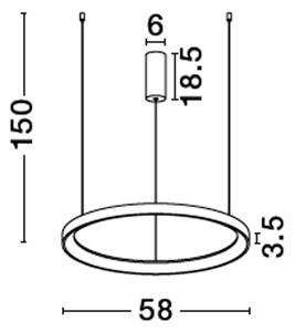 Moderní LED lustr Pertino 58 2700K černé – Černá