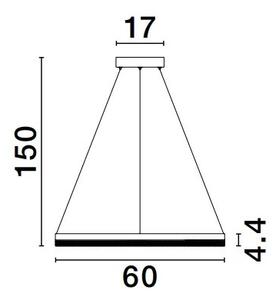 LED lustr Adria 60 zlaté – Zlatá