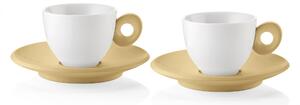 Guzzini Souprava 2 hrníčků s podšálky Everyday 50 ml Bright Mustard Yellow