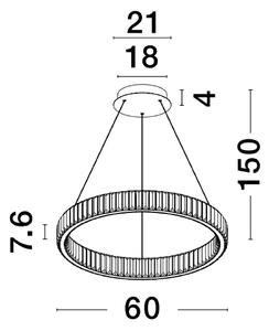 LED lustr Aurelia 2 – Šedá