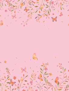 Vliesová obrazová tapeta na zeď, růžová, květiny, CW6126-2, Cute Walls, Decoprint