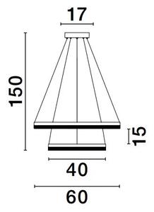 LED lustr Adria 2 zlaté – Zlatá