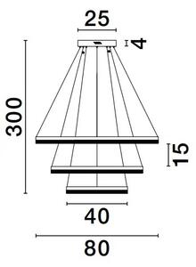 LED lustr Adria 3 zlaté – Zlatá