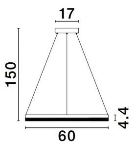 LED lustr Adria 60 černé – Černá