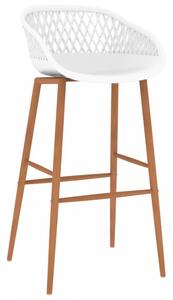 Barové židle 2 ks plast / kov Dekorhome Bílá / hnědá