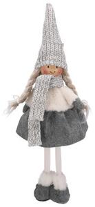 Vánoční figurka holčičky šedá / bílá 48 cm
