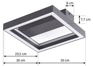 Stropní svítidlo Lucande Smart LED Tjado, 30 cm, černá, RGBW