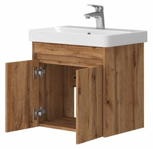 Kingsbath Florida Wotan Oak 55 koupelnová skříňka s umyvadlem