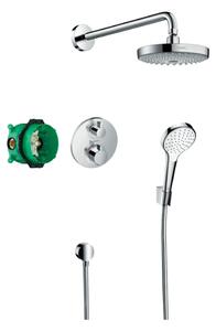Hansgrohe Croma Select S, sprchový systém pod omítku s termostatem Ecostat S, chromová, HAN-27295000