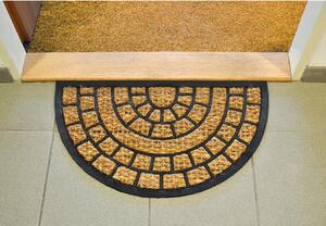 Toro Kokosová rohožka Squares půlkruh, 40 x 70 cm