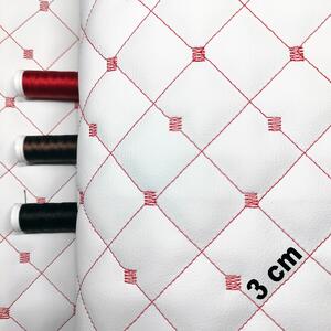 Ekokůže prošívaná MIX 3x3 cm barva Bílo-Červená 1,3 m x 0,8 m