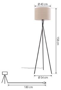 Lindby Soula stojací lampa látková Ø 40 cm