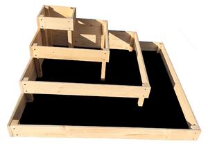 ČistéDřevo Rohový 4-patrový dřevěný záhon 120 x 120 x 40 cm