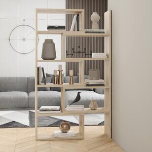 ADRK Designový regál na knihy s nastavitelnou šířkou KARMELO S 72-125, dub sonoma