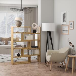 ADRK Designový regál na knihy s nastavitelnou šířkou KARDAL A 72-125, dub artisan