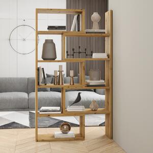 ADRK Designový regál na knihy s nastavitelnou šířkou KARMELO A 72-125, dub artisan