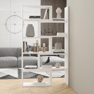 ADRK Designový regál na knihy s nastavitelnou šířkou KARMELO W 72-125, bílá
