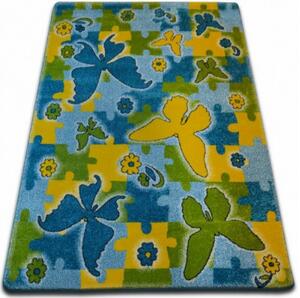 Dětský koberec Kids Motýle modrý C429