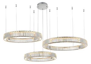 Luxusní stmívatelný lustr Spark 40+60+80 Chrome – 40 x 10 cm