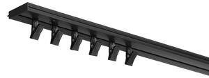 Dekodum Stropní kolejnice z PVC jednořadá černá Délka: 150 cm, Typ přichycení: háčky