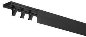 Dekodum Stropní kolejnice z PVC jednořadá černá s krytem Délka: 150 cm, Typ přichycení: žabky