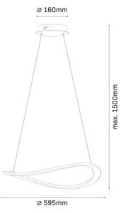 LED Lustr na lanku CASHMERE LED/40W/230V pr. 59,5 cm béžová