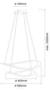 LED Lustr na lanku CASHMERE LED/75W/230V pr. 59,5 béžová