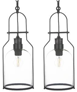 Sada 2 závěsných lamp BASHILO Kov Černá