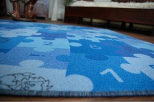 Dětský koberec PUZZLE modrý