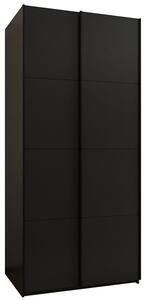 Šatní skříň LUX 1 s posuvnými dveřmi, 100×245,5×64 Černá / černé