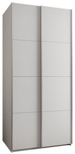 Šatní skříň LUX 1 s posuvnými dveřmi, 100×245,5×64 Bílá / stříbrné