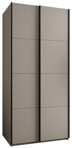 Šatní skříň LUX 1 s posuvnými dveřmi, 100×245,5×64 Kašmír / černé