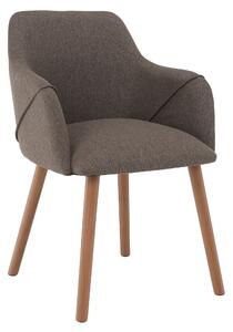 KONDELA Designové křeslo, hnědá/buk, PETRUS
