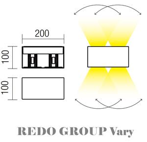 Nástěnné LED světlo na fasádu Redo VARY 90300/20W/3000K