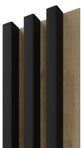 WOOD COLLECTION Dřevěná lamela LINEA SLIM 3 - černá / dub
