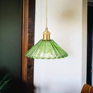 Rustikální závěsné světlo na chalupu VOJTĚŠKA/zelené sklo
