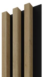 WOOD COLLECTION Dřevěná lamela LINEA SLIM 3 - dub / černá