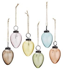 Velikonoční dekorace Easter Egg Glass 5 cm – set 6 ks