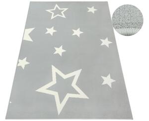 Koberec LUNA 533744/89944 hvězdy, šedý / krémový