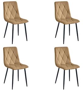 Set jídelních židlí LIBRA sametové hnědé / černé nohy (4 ks)