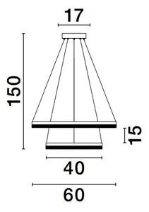 LED lustr Adria 2 černé – Černá
